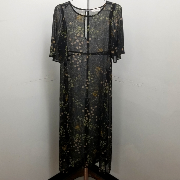 zara sheer maxi dress Zara Dress Women's SZ S Sleeveless Sheer Overlay Maxi Long Pullover Elegant  Form